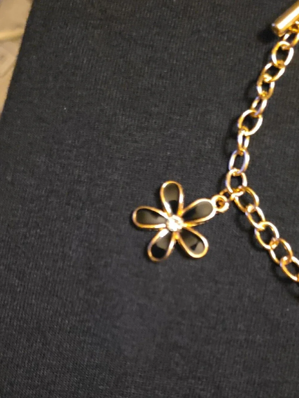 Gold Charm Bracelet with Red Lipstick, Flower & Crown Charms